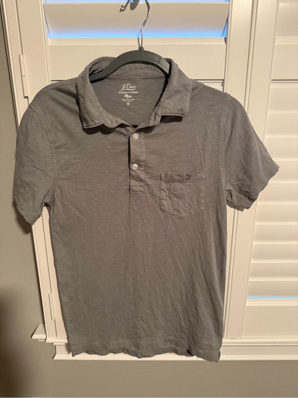 J. Crew Men's Slate Gray Short-Sleeve Pocket Polo